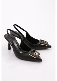 Resim Dgn 7072 Kadin G Harf Tokali Topuklu Ayakkabi Siyah 