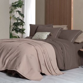 Resim Sarev Eva Eldon Çift Kişilik Mocha Pike Ve Nevresim Takımı 200x220cm 