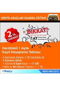 Resim Okul Ve Servis Taşıtları Için 1 Tb Kayıtlı Kamera Set 