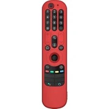 Resim KingKuee Lg AN-MR21GC MR21N/21GA Için Silikon Kılıf Uzaktan Kumanda Koruyucu Kapak Lg OLED Tv Uzaktan An MR21GA (Kırmızı) (Yurt Dışından) 