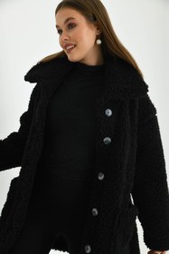 Resim ECRİN MODA Düğmeli Peluş Mont 