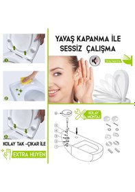 Resim Aqua Bagno Diamond Yavaş Kapanan Klozet Kapağı 