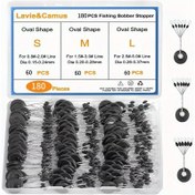 Resim Lavie&Camus 180 adet Siyah Kauçuk Bobber Stoppers - Oval Şekil, S, M, L Boyutlar için 6'lı Yüzer Durdurma Kiti, 0.8-2.0mm Çaplı Dizel için İdeal, Balıkçılık Temel Ekipmanları|Ergonomik Tasarım|Dayanıklı Balıkçılık Ekipmanları, Balıkçılık Malzemeleri 