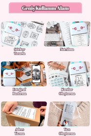 Resim CİYU TİCARET Mini Fotoğraf Yazıcı Kablosuz Etiket Yazıcı Baskı Makinesi İos Android Uyumlu Termal Printer 