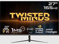 Resim Twisted Minds TM27DFI 27" 1 MS 165 Hz HDMI DP AMD FreeSync/Gsync Çerçevesiz RGB FHD IPS Gaming Monitör 