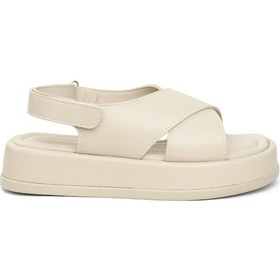 Resim Elit End757 Kadın Düz Sandalet Bej-bej Bej 