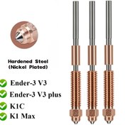 Resim Creality K1C/Ender 3 V3/Ender V3 Plus 3D Yazıcılar için Hızlı Değiştirilebilir Sertleştirilmiş Çelik Nozul Seti - 0.4/0.6/0.8mm Nozullar 