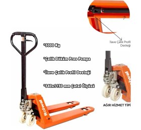 Resim Rolwal 5 Ton Kapasiteli Transpalet Ağır Hizmet Tipi 