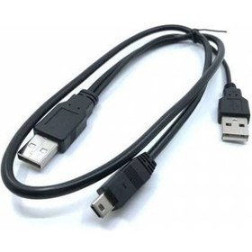 Resim Mini USB Y Kablo 5 Pin Harici HDD Kablosu USB 2.0 5pin Mini Y Kablo 