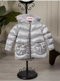 Resim Benitto Kids Kız Bebek Çocuk Kapüşonlu Mont 51360 Gri 