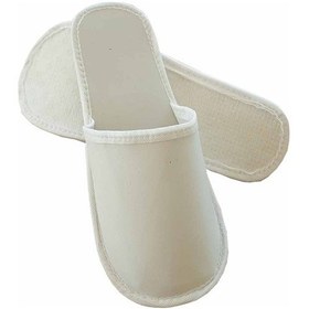 Resim 200 Çift Biyeli Spa Terliği Kaymaz Tabanlı Beyaz Otel Terliği Tek Kullanımlık Kullan At Beyaz 