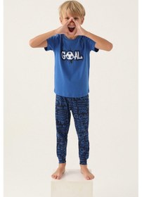 Resim Rolypoly Roly Poly 3344 Goal Erkek Çocuk Pijama Takımı Mavı 