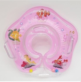 Resim Bermuda Bebek Yüzme Havuz Boyun Simidi 37 Cm - Pembe Beyaz 