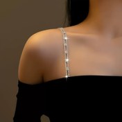 Resim 2 Adet Şık Taşlı Ayarlanabilir ve Değiştirilebilir Metal Askılı Omuz Açık Üst Aksesuar - Düğünler, Partiler ve Günlük Tatiller İçin. Arkadaşlar ve Çiftler İçin Mükemmel Hediye 
