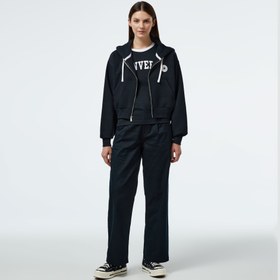 Resim Converse Retro Full-Zip Kadın Siyah Eşofman Üstü 