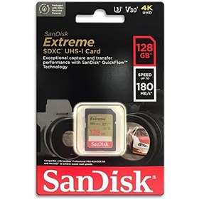 Resim Sandisk Extreme 128GB 180mb/s SDXC Hafıza Kartı 