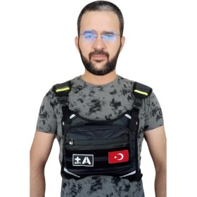 Resim Bike Sky Motorcu Göğüs Çantası Reflektörlü Su Geçirmez Kan Grubu A+Pozitif 