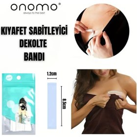 Resim Onomo Şeffaf Elbise Sabitleyici Dekolte Kıyafet Sabitleme Bandı Elbise Kaydırmaz 36 Adet 