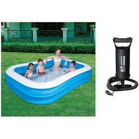 Resim Bestway Aile/çocuk Şişme Büyük Havuz 262x175x51 CM-54006 +Pompa Çok Renkli 