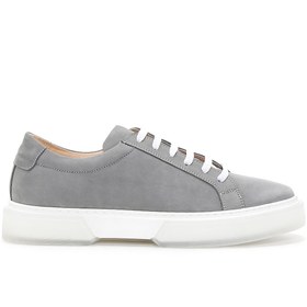 Resim Derimod Erkek Gri Nubuk Deri Sneaker 23sfd6129v3 