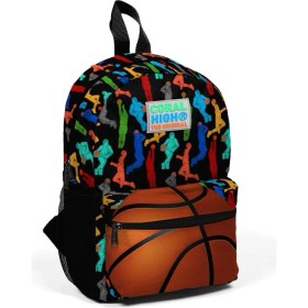 Resim Coral High Kids Siyah Basketbol Toplu Iki Bölmeli Yuva Sırt Çantası 23345 