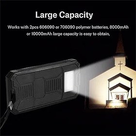 Resim Spora Uygun Taşınabilir Güç Bankası, Çift USB Bağlantı Noktası Sağlar 20000mAh Seyahat, Okul, Ev, Dış Mekan Için Büyük Kapasiteli Güç Bankası Kılıfı (BLACK) 