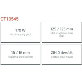 Resim Crown Taşlama Motoru 170W CT13545 