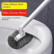Resim 1 Ergonomik C-Şekilli Uzun Saplı Tuvalet Fırçası - Banyo, Mutfak, Yatak Odası, Araba için Manuel Derin Temizlik - Yeniden Kullanılabilir, Taşınabilir, Elektrik Gerektirmez, Oluklu Temizleme Başlığı ile 