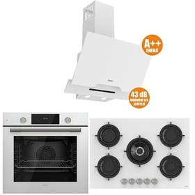 Resim Ferre Icon Plus 75 Serisi QMS63CB-RS036-D064-SA 3lü Cam Ankastre Set 