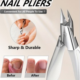 Resim 1 Adet Profesyonel Paslanmaz Çelik Kartal Gagası Tırnak Makası, Kalın Ayak Tırnakları ve Kütiküller için Hassas Manikür Aleti, 2’si 1 Arada Ölü Deri Bej Temizleme – Kuaförler & Pedikür Ustaları İçin İdeal 