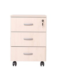 Resim Ofisbazaar 3 Çekmeceli Kilitli Tekerlekli Keson 60x45x40 Cm 18 Mm Suntalam - Akçaağaç 