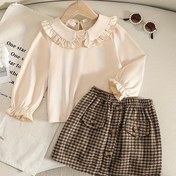 Resim Kadınların Büyük Beden Rahat Elbisesi, Volanlı Detaylı - Polyester Karışımı, Yuvarlak Yaka, Kısa Kollu, Rahat Elbise|Volanlı Detaylı Üst|Polyester Karışımı Üst, Büyük Beden Elbise 