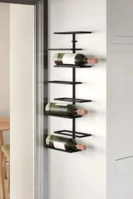 Resim Duvara Monte 8 Katlı Şarap Rafı Metal Şaraplık 