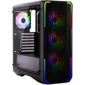 Resim BitFenix Enso Mesh TG 4ARGB E-ATX Midi Tower, Tempered Glass Yan Parça Oyun PC Tower adreslenebilir RGB arka plan aydınlatması, iyi kablo yönetimi, RGB ağ ön plaka (siyah) 