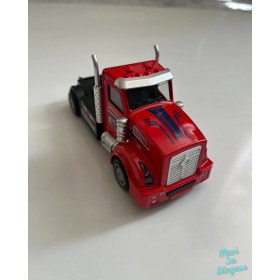 Resim Mavi Su Dünyası Metal Çek Bırak Tır Kafası Araba 13X5 cm Kırmızı 