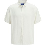 Resim Jack Jones Erkek Viskon Kısa Kollu Gömlek 12271078 Beyaz 