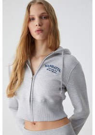 Resim Grimelange IRESSINE Kadın Kapüşonlu Fermuarlı Uzun Kollu Regular Grimelanj Sweatshirt 