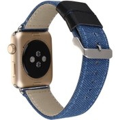 Resim Ally Iwatch Içın 4-5 44Mm 1-2-3 42Mm Canvas Dokuma Blue Jean Kay (448400073) 