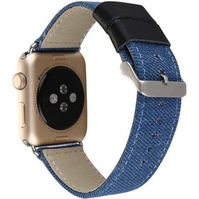 Resim Ally Iwatch Içın 4-5 44Mm 1-2-3 42Mm Canvas Dokuma Blue Jean Kay (448400073) 