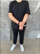 Resim %100 Pamuklu Kumaştan Üretilmiş Paçası Lastikli Siyah Eşofman Tak Siyah 