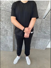 Resim %100 Pamuklu Kumaştan Üretilmiş Paçası Lastikli Siyah Eşofman Tak Siyah 