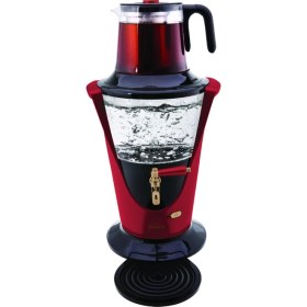 Resim Karaca Retro Kırmızı Cam Semaver 