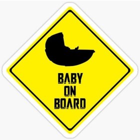 Resim Uyarı Arabada Bebek Var Sticker oto Etiket 18cm MD13 