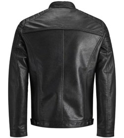 Resim Jack & Jones Jack Jones Jjerocky Jacket Noos Erkek Siyah Deri Ceket 12147218-02 
