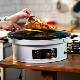 Resim Sepetopia Katmer - Yufka Sacı Termostatlı - Standlı 3000W Emaye Kaplı Geniş Üst Yüzey 53CM Genişlik At 