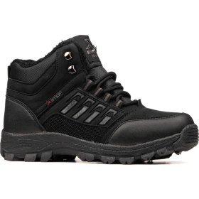 Resim X-Step Kışlık Trekking Bot Deri Malzemeden Siyah Renk Soğuğa Dayanıklı Kauçuk Tabanlı 