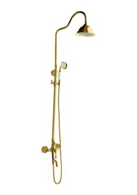 Resim Fause Rustik Kolonlu Bataryalı Tepe Duş Seti Vintage Gold Altın Kds100-g Altın 