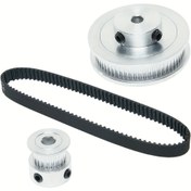 Resim SHCEEC GT2 Alüminyum Zamanlama Kasnağı Seti - 20T & 60T Senkron Tekerlekler, 10mm & 8mm Delik, 280mm Uzunluğunda Kayış & Allen Anahtarı Dahil - Mekanik Sistemler İçin Mükemmel 