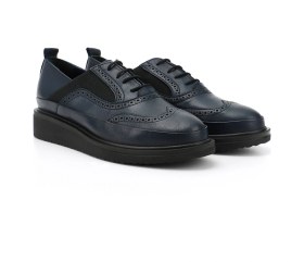 Resim Gönderi(R) Gönderi R Kadın Lacivert Antik Bağcıklı Dolgu Taban Hakiki Deri Ayakkabı Gdza13424084 Lacivert 