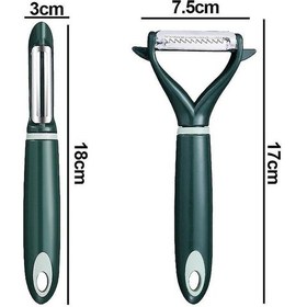 Resim 3b Trend 2'li Sebze Soyucu, Paslanmaz Çelik, Patates Soyucu Yeşil 